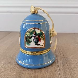 Mr. Christmas Blue Musical Bell Ornament Box Plays "The First Noel"‎ Tested